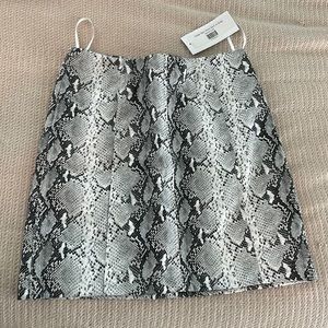 Faux leather snakeskin mini skirt